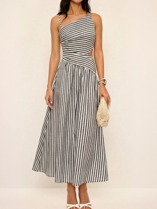 Commense Dresses & Skirts - NWT Striped Cut-Out Asymmetric Cami Maxi Dress - SMALL